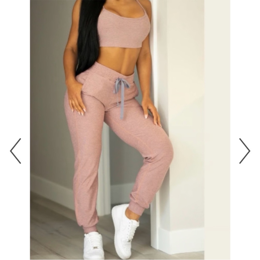 Bombshell Sportswear Pink/Grey Cozy Joggers Small